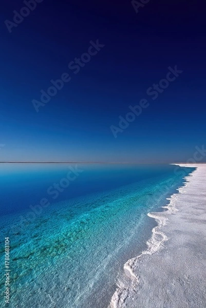Obraz Azure Water Meets White Shoreline Under Sunny Sky