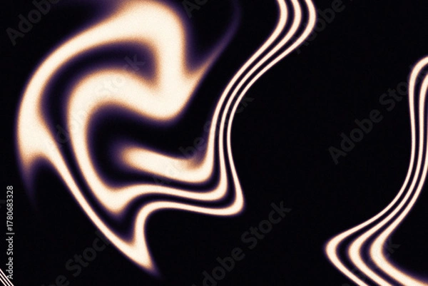 Obraz Smooth, glowing golden waves flow gracefully across a deep black backdrop