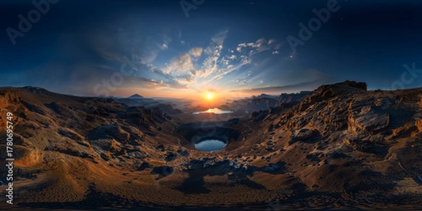 Obraz Asteroid impact v5 8K VR 360 Equirectangular Spherical Panorama