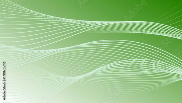 Obraz Wavy curve pattern abstract green background for network technology theme.