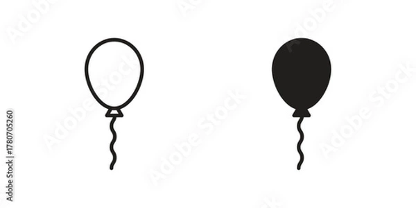 Obraz Balloon icon silhouette vector designs. Editable Strokes