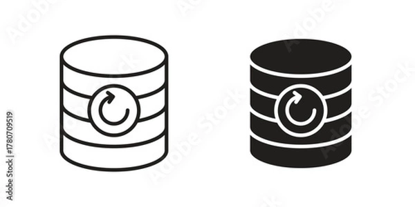 Fototapeta Data backup icon silhouette vector designs. Editable Strokes