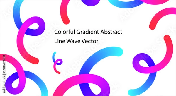 Fototapeta Colorful Abstract Gradient Wave Pattern Vector – Modern Circular Flow Design on White Background for Branding - vector illustration of an abstract background