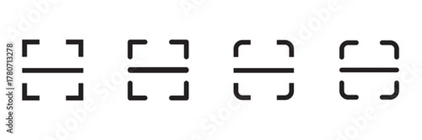 Obraz scan QR code icon scanning code sign. Code scanner icon. Barcode icons. Simple digital scanning QR code. Editable stroke.
