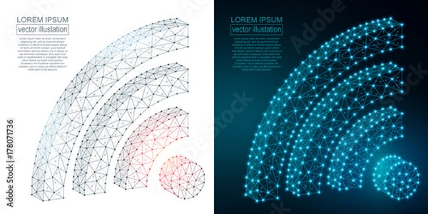 Fototapeta Polygonal wi-fi icon image