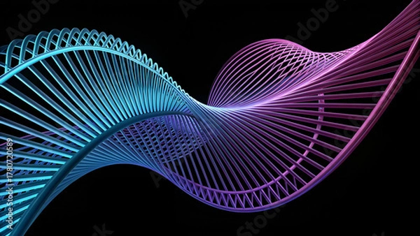 Fototapeta Abstract iridescent background design, 3d render
