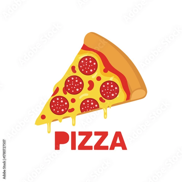 Fototapeta Delicious pizza isolated icon vector illustration design