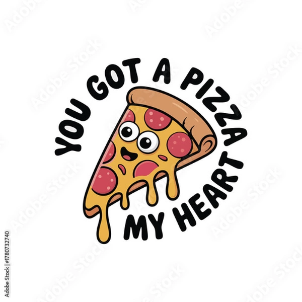 Fototapeta Delicious pizza isolated icon vector illustration design