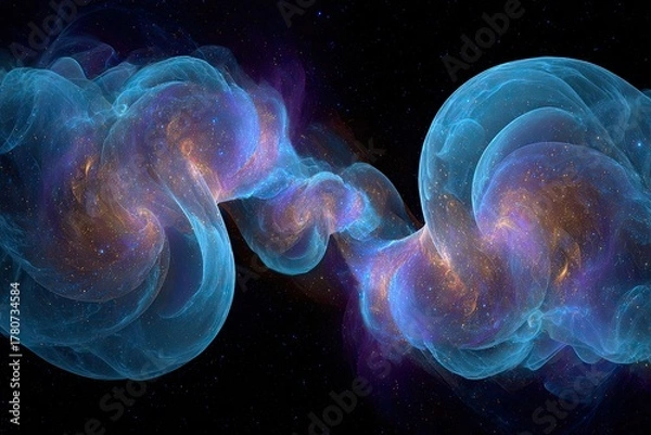Obraz Abstract Cosmic Nebula With Glowing Colors