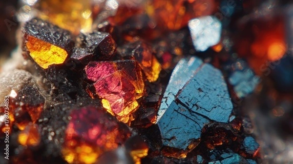 Obraz Closeup Of Colorful Mineral Cluster
