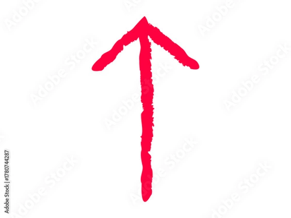Fototapeta 手描き風　上向き　矢印　赤
