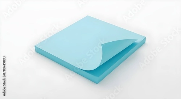 Fototapeta Stack of blue sticky notes isolated on white background for message