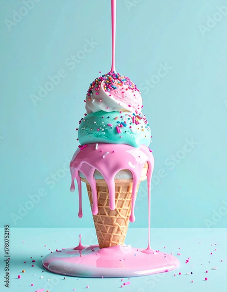 Obraz The ice cream is melting