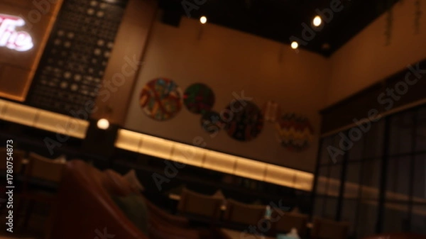 Obraz blurred abstract background of cafe lights