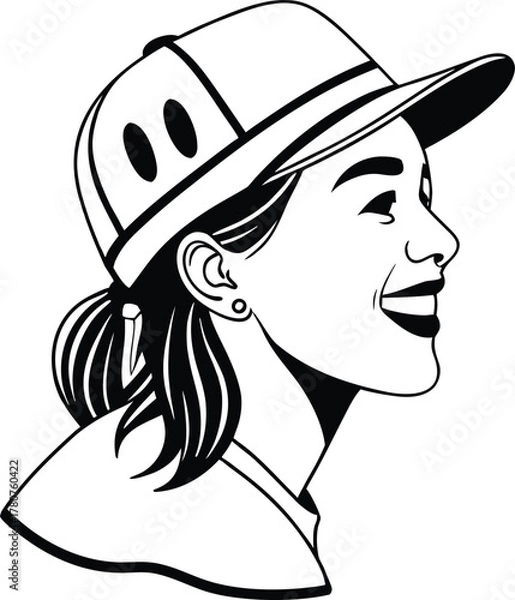 Fototapeta Gradient Neon Smiley Face Sticker With Glowing Bright Colors