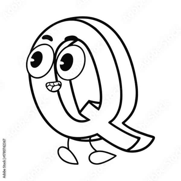 Obraz Happy Cartoon Alphabet Sticker Featuring Colorful Letter S Design