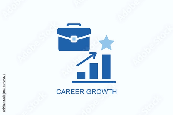 Obraz Career Growth Icon Or Logo Isolated Vector Illustration
