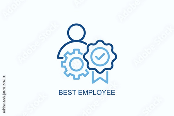 Fototapeta Best Employee Icon Or Logo Isolated Vector Illustration