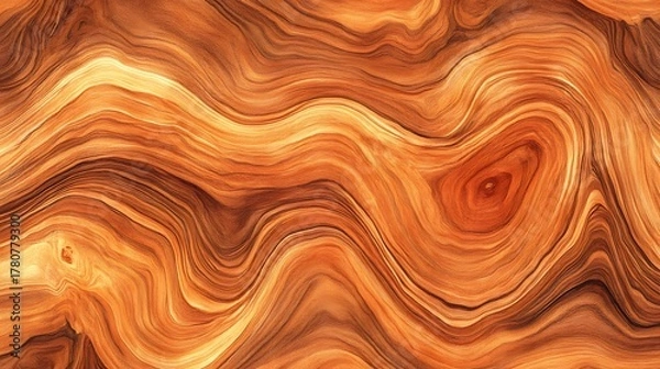 Obraz Natural wood grain texture with swirling patterns and warm brown tones