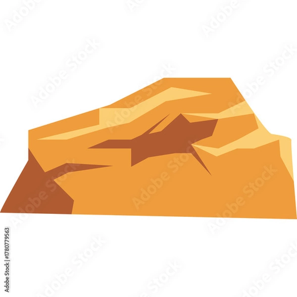 Obraz Graphic Element of a Brown and Orange Desert Rock Formation on a Transparent Background