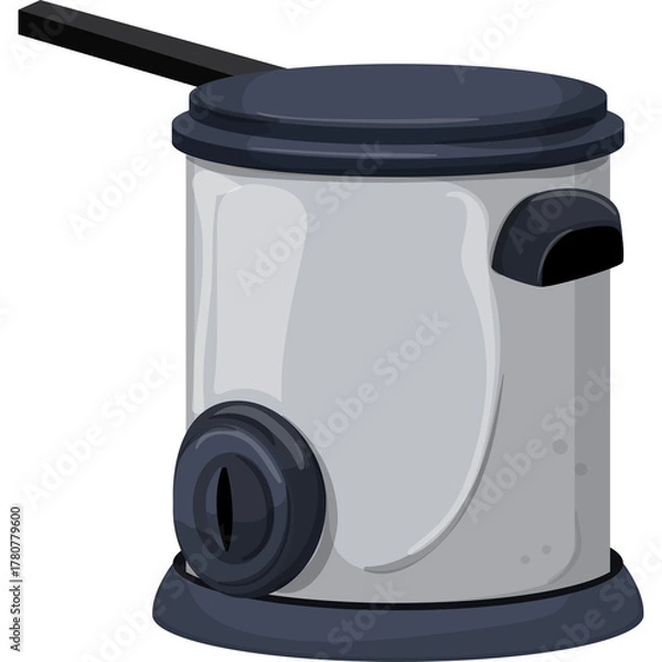 Obraz Gray and Black Kitchen Appliance With Handle and Control Knob on Transparent Background