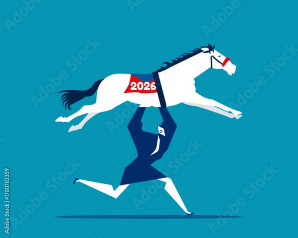 Fototapeta 2026. Artificial intelligence robot holding a horse in 2026