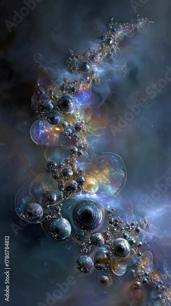 Fototapeta Abstract Fractal Space Bubbles