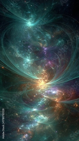 Fototapeta Abstract Colorful Space Nebula Digital Art