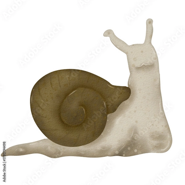 Obraz Watercolor Snail Illustration