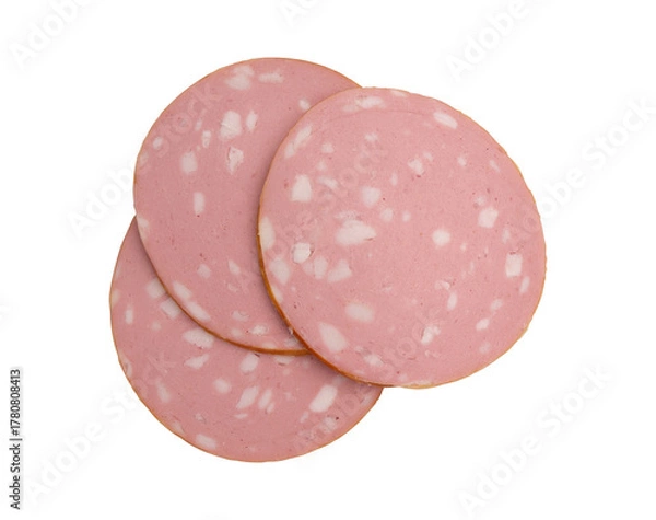 Obraz mortadella sausage isolated on white