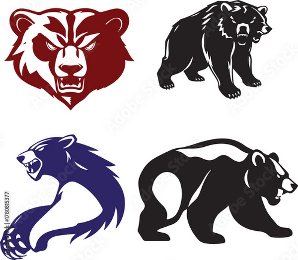 Obraz Roaring bear illustration