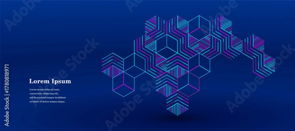 Fototapeta 幾何学 抽象 ストライプ 六角形 三角形 建築 背景