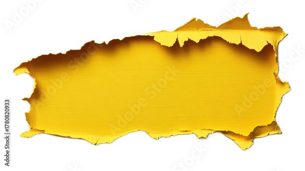 Fototapeta Bright Yellow Torn Paper Background for Creative Design Projects