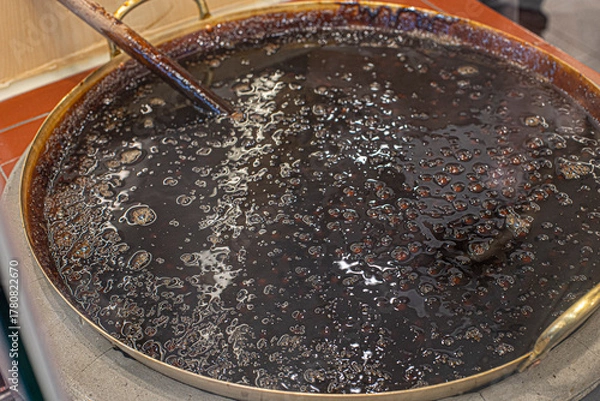 Fototapeta View of making tapioca pearl. It is for Taiwanese traditional drink bubble tea