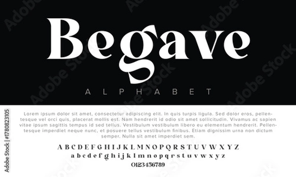 Fototapeta Begave typeface font with futuristic minimal design for logos, music, sports, and digital typography.