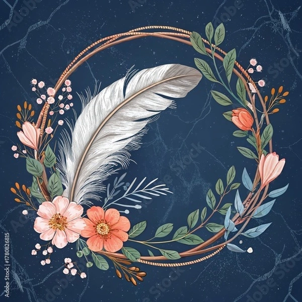 Obraz vintage background with feather