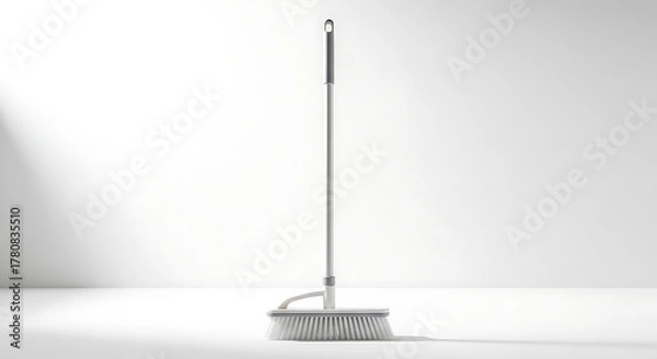 Fototapeta A Clean Sweep A Detailed Look at a Modern Broom Against a White Background
