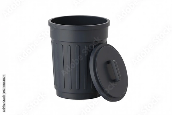 Fototapeta Buy stylish dark gray trash can with lid for home office and bathroom online