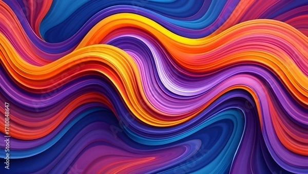 Obraz Vibrant abstract swirls of color flowing and waving