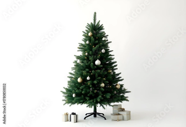 Fototapeta christmas tree isolated on white