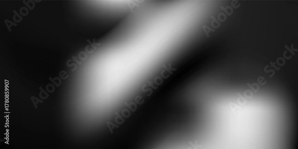 Obraz Black gradient mesh bg with noise as a seamless pattern. Soft dark vector illustration with watercolor effect and texture. Blurred abstract background