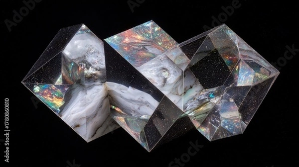 Fototapeta Abstract Geometric Crystal Composition