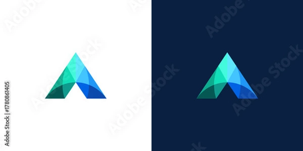 Obraz letter a colorful technology logo vector design