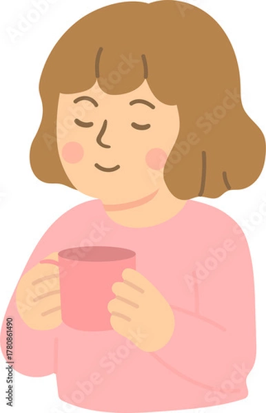 Obraz Illustration of Person Drinking Tea