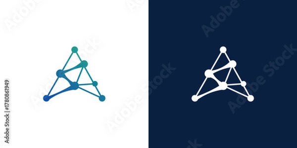 Fototapeta letter a colorful technology logo vector design