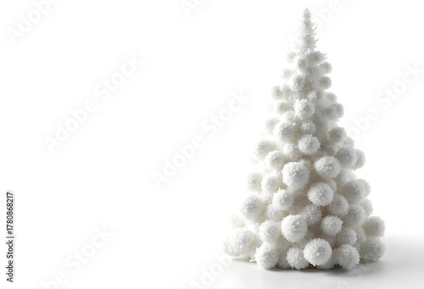 Fototapeta silver christmas tree with stars