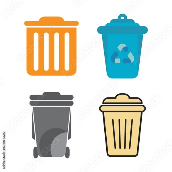 Obraz Rubbish Bin Template Icon