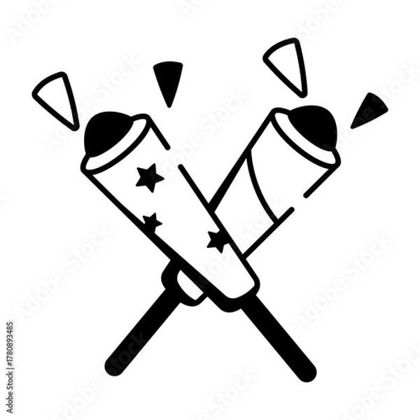 Fototapeta A drawing style icon showing sparklers