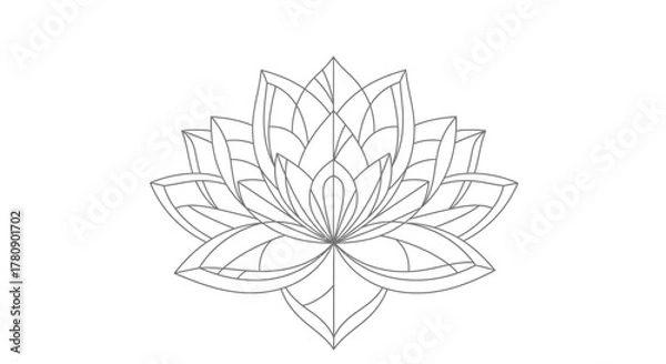 Obraz Elegant lotus flower design with intricate geometric patterns for spiritual themes