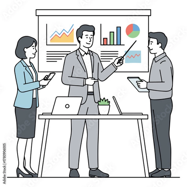 Obraz Business Meeting Presentation Vector Illustration